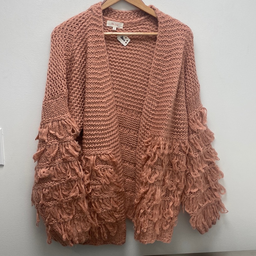 Olive Scent salmon knit cardigan